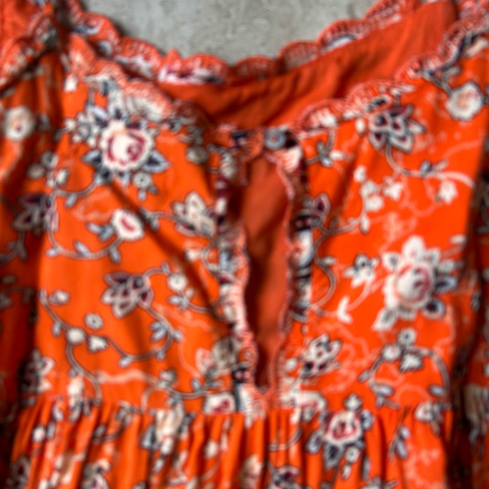 Urban Outfitters boho Orange Floral Dress - Picture 6 of 6